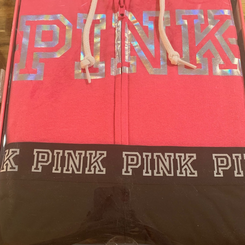 Pink Full Zip Hoodie and Leggings Set Sz Small